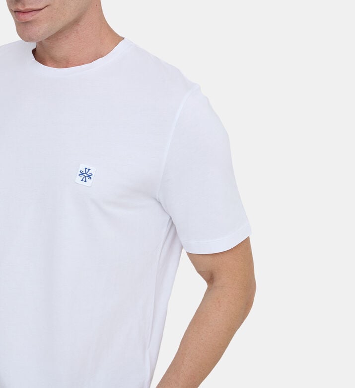 تيشيرت قطن بأكمام قصيرة بشعار العلامة تيشيرت قطن بأكمام قصيرة بشعار العلامة