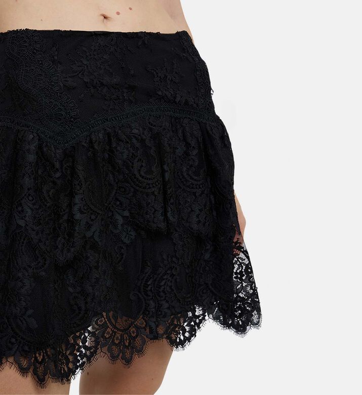 The Kooples Sheer Ruffles Floral Mini Skirt, Model View