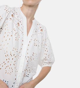 Ba and Sh Eyelet-details Elbow-length Sleeves Blouse, Model View