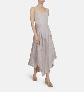 Lace-trimmed Jacquard Midi Dress