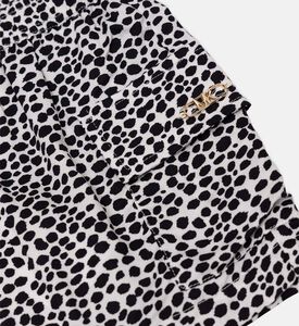 شورت بخصر مطاطي بنقشة نقاط عشوائية