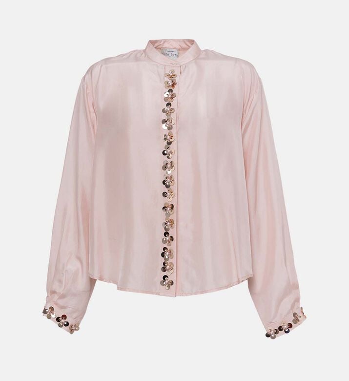 Forte-Forte Floral Sequin Button Down Shirt, Packshot View Forte-Forte Floral Sequin Button Down Shirt, Packshot View