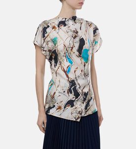 Fedora Silk Twill Short-sleeve Blouse