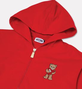 Moschino Kids Zip Hoodie With Logo Bear Patch, Packshot View