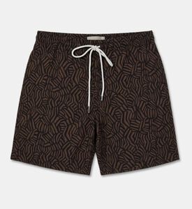 Galeries Lafayette Printed Swim Shorts, Brown, S, Packshot View
