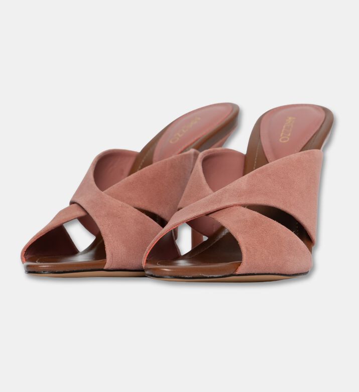 Arezzo Suede High-heel Mules, Pink, Eu-37, Packshot View