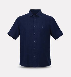 Hackett London Logo-embroidery Short-sleeve Shirt, Navy, S, Packshot View