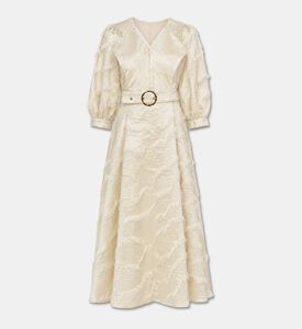 Poca and Poca Textured Belted Three Quarter-sleeve Dress, Packshot View