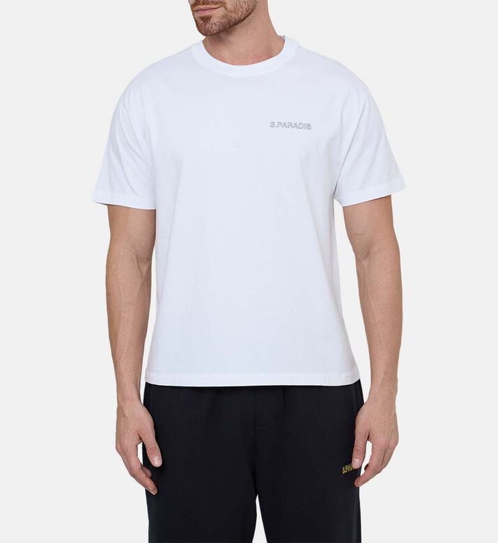 Cotton Logo-embroidery Crewneck T-shirt