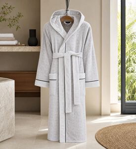 Philipp Plein Logo-print Hooded Bath Robe, White, L-xl, Model View