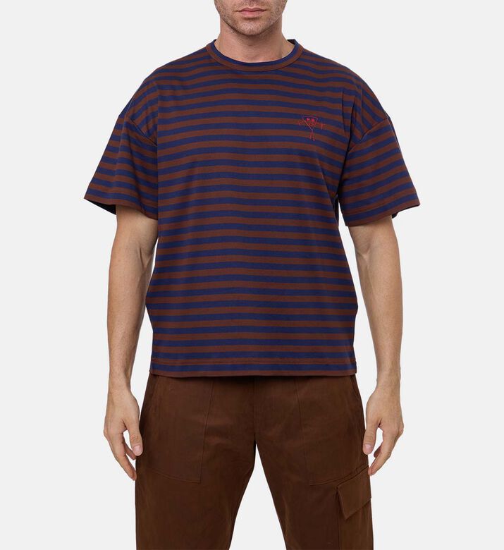 Plan C Stripe-print Crewneck T-shirt, Model View