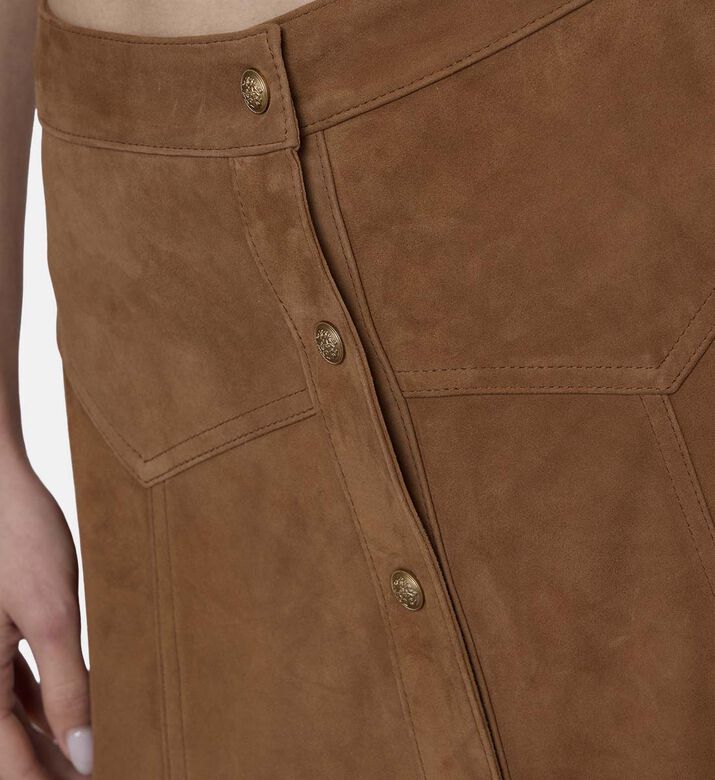 Suede Knee Length Skirt