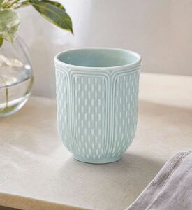 Gien Celadon Embossed Tea Cup, Model View