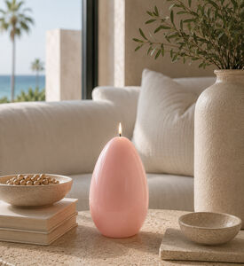 Graziani Oval Paraffin Wick Candle, Pink, 14-cm, Packshot View