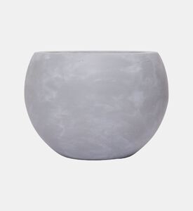 Home Deco and More Fiber Clay Textured Planter, Light-grey, 20-cm, Packshot View