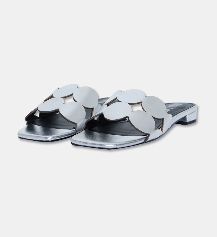 Bibilou Cutout Slide Sandals, Silver, Eu-41, Packshot View