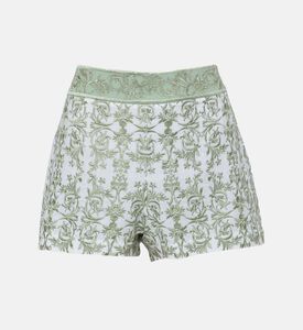 دونالد السراويل الكتان المطرزة