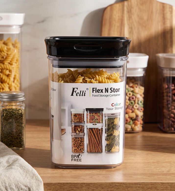 Home Deco and More Flex N Store Plastic Container, Clear, 910-ml, Packshot View
