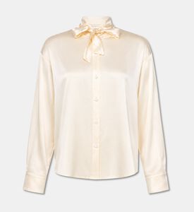 Forte-Forte Silk Stretch Tie-neck Shirt, Packshot View