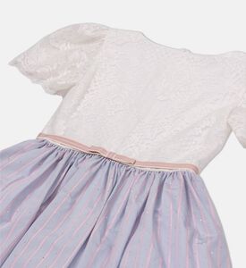 فستان واسع مخطط بأكمام قصيرة