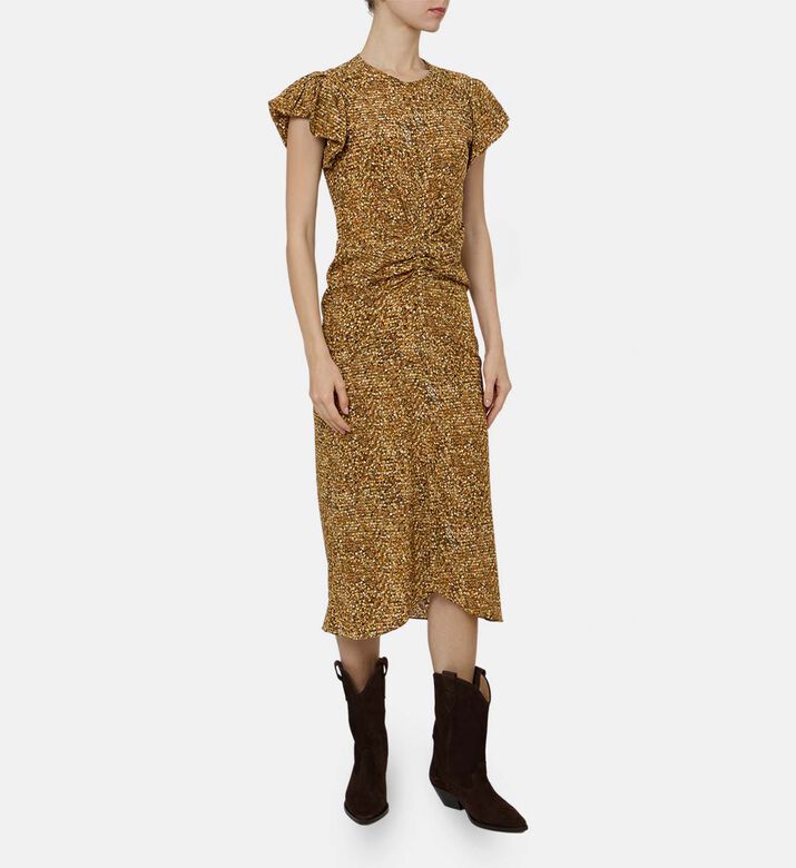 Puff Sleeve Printed Midi Dress Puff Sleeve Printed Midi Dress