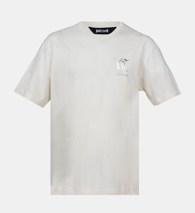 Cotton Silver Logo-print Crewneck T-shirt