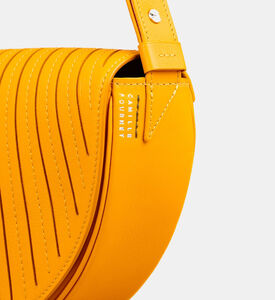 Camille Fournet Astral Calf Leather Pleated Half-moon Handbag, Yellow, Packshot View