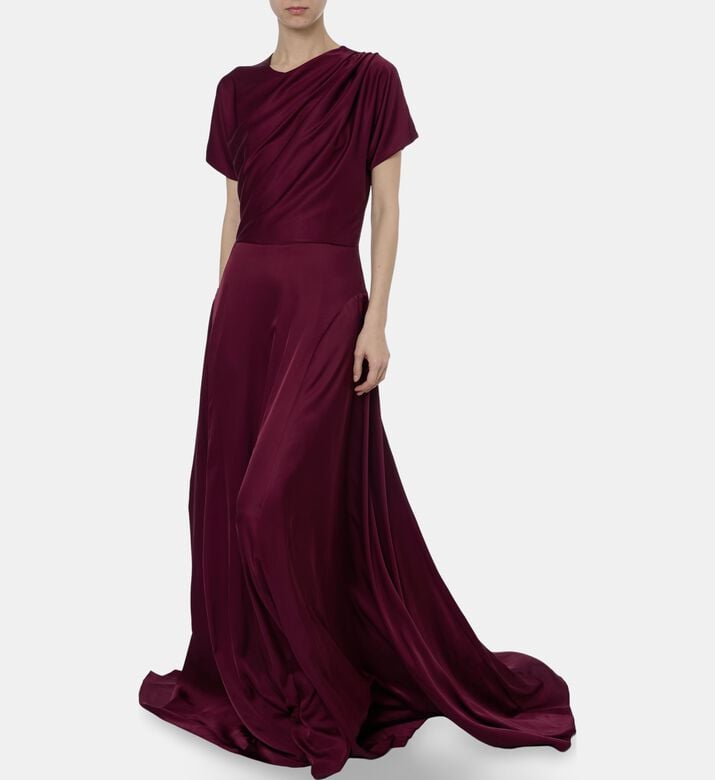 AAVVA Dress, Burgundy, M, Model View