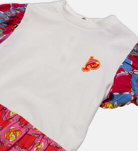 بلوزة بأكمام قصيرة مكشكشة