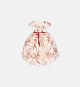 فستان بطول غير متماثل بطبعة أزهار