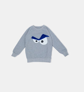 سويت شيرت بياقة جرافيك بعيون غاضبة