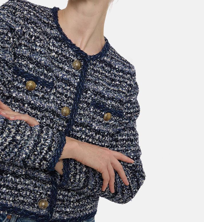 Weill Colorful Tweed Long-sleeve Jacket, Model View Weill Colorful Tweed Long-sleeve Jacket, Model View