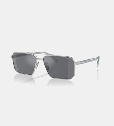 Rectangular-shape Steel Frame Sunglasses 58