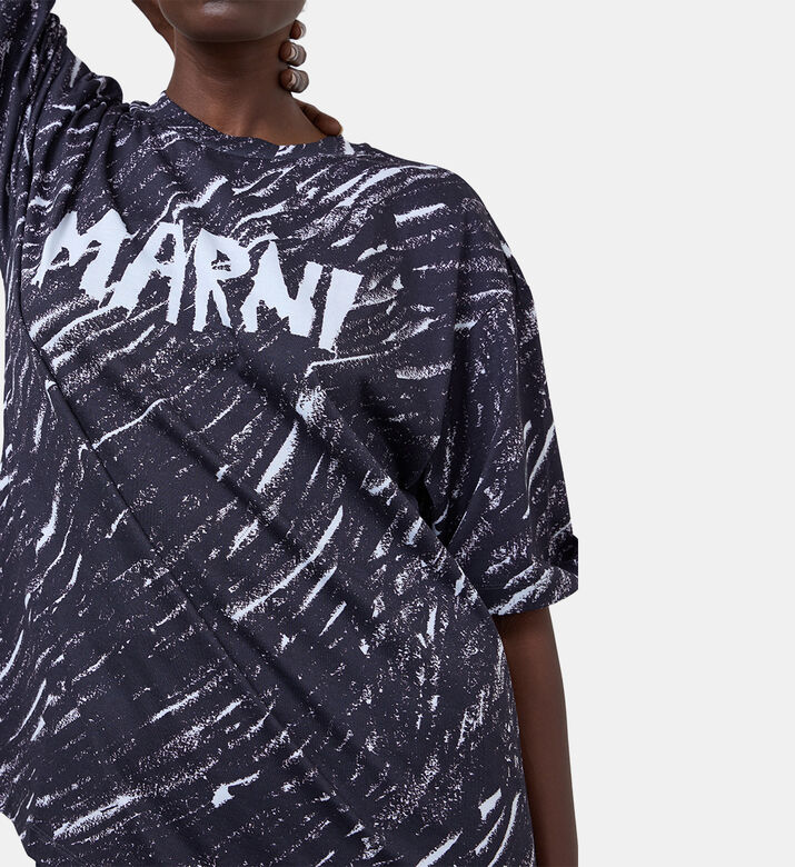 تيشيرت قطن بطبعة لوغو