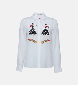 قميص ويلا حريري بصف أزرار