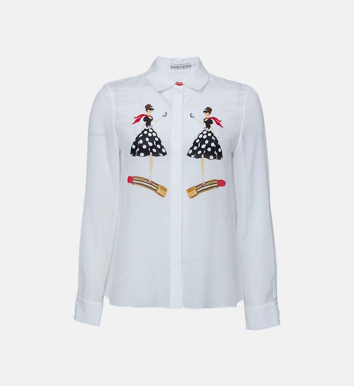 قميص ويلا حريري بصف أزرار