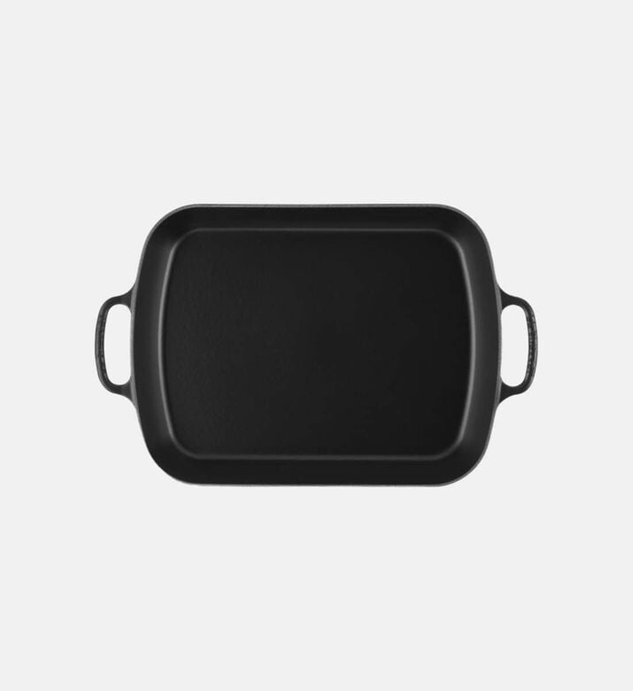 Le Creuset Cast Iron Rectangular Oven Dish, Black, 37-cm, Packshot View