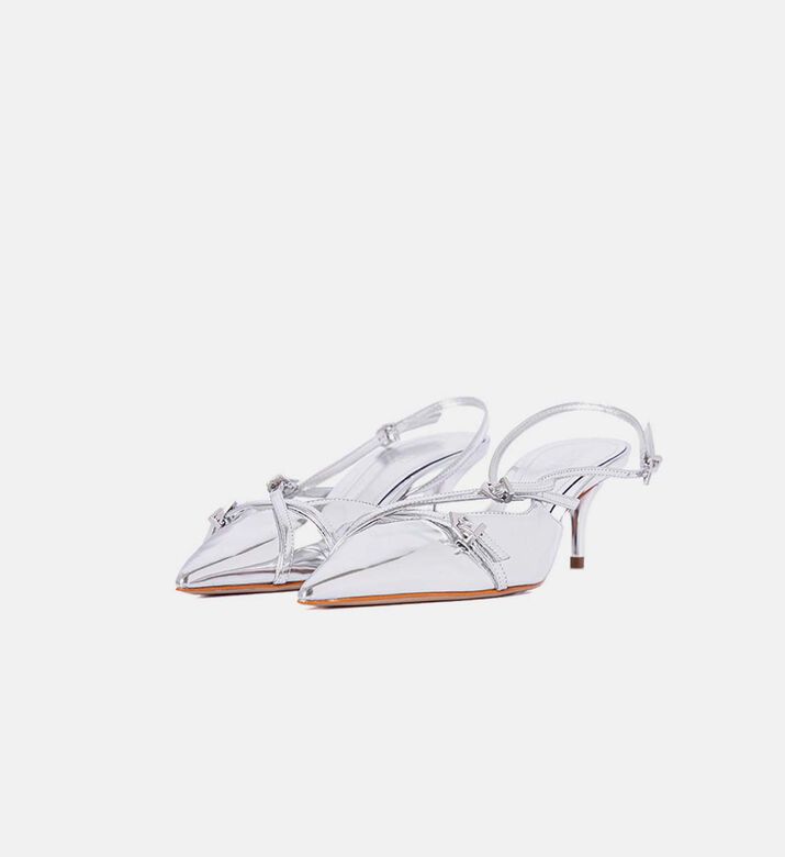 Slingback Kitten Pointed-toe Heels
