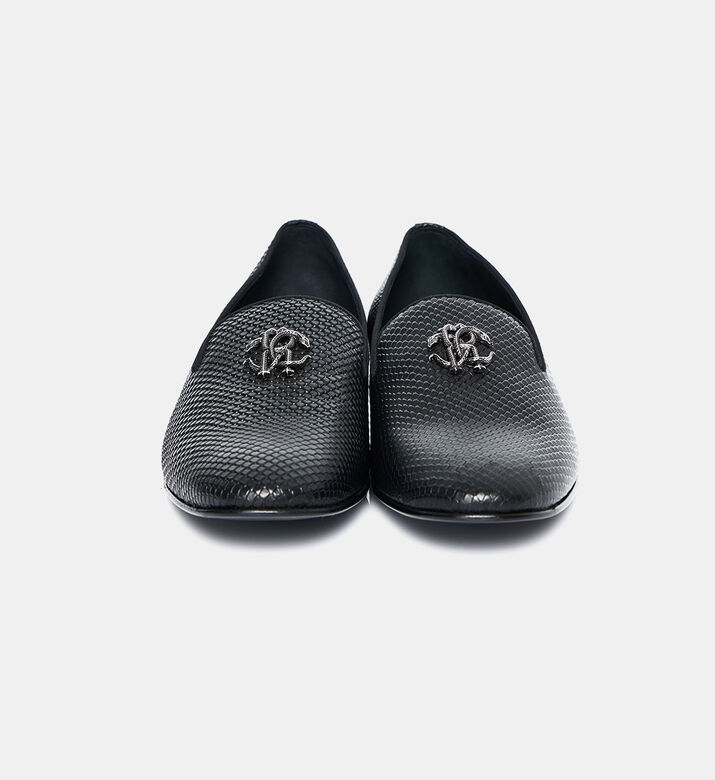 صندل جلد بنقشة أفعى