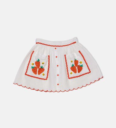 Button Closure Flared Skirt