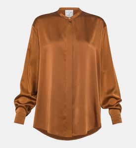 Satin Silk Collar Button-down Shirt