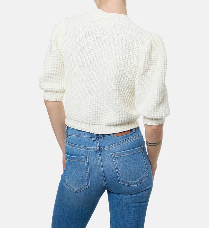 Ba and Sh Button-down Long-sleeve Cardigan, Off-white, S, Model View