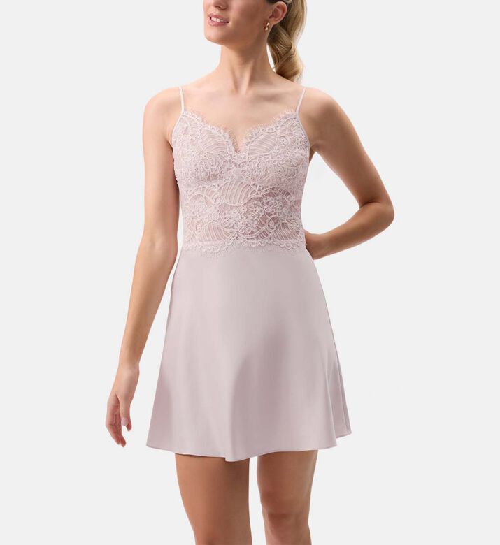 Rya Serenade Floral-embroidery Sleeveless Chemise, Model View