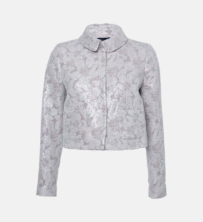 Luisa Spagnoli Floral-embellished Cropped Blazer, Packshot View