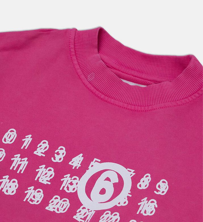 Number-print Cropped Sweatshirt