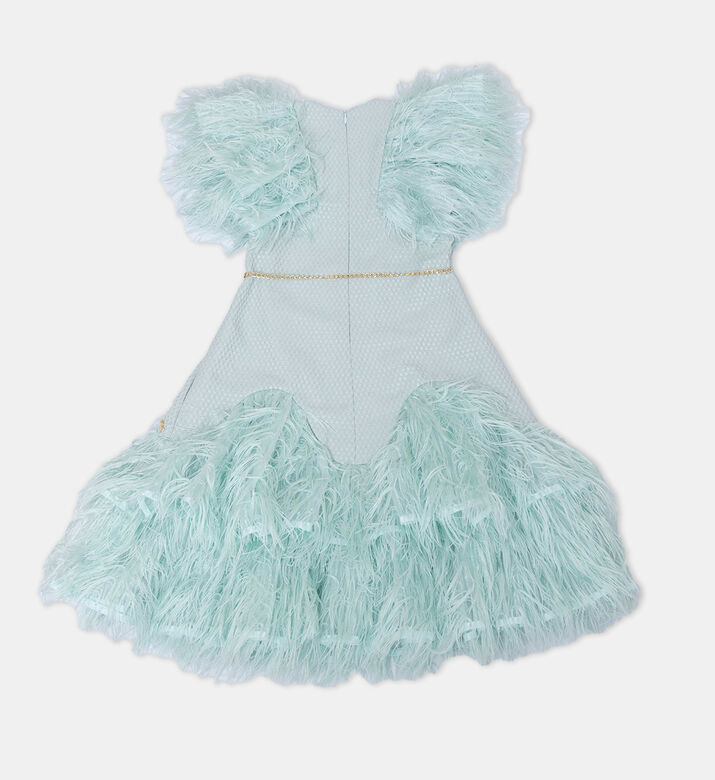 فستان بناتي مزين بريش