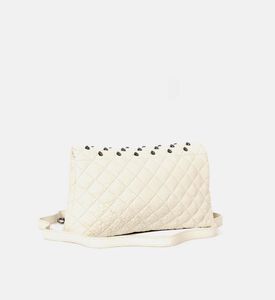 The Kooples Heritage Small Leather Skulls Bag, Off-white, Packshot View