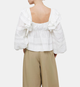 Square Neckline Flared Blouse