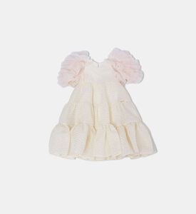Tulle Fantasy Puffy Tulle Sleeves Midi Dress