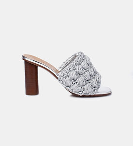 صندل كروشيه بكعب دائري